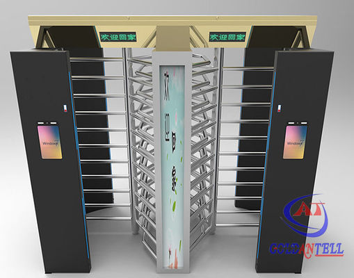 304 SUS RFID Card QR Code Facial Rotating Turnstile 90 / 120 Deg Full Height Outdoor