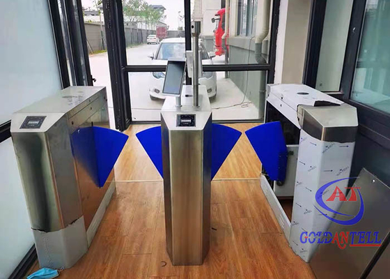 Automatic Body Detection Turnstile Flap Barrier 304 SS Face Recognition RFID Reader
