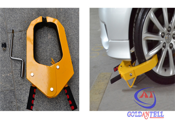 Manual steering portable vehicle wheel clamps for illegal parking