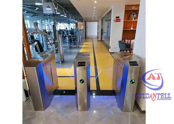 GYM Entrance Bi Directional Flap Barrier Gate SUS304 NFC Scanner Pedestrian Turnstile Gate
