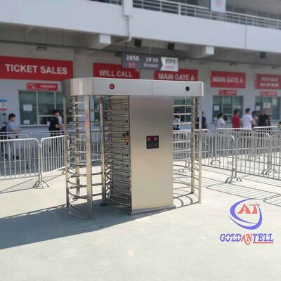 Anti-climb Robust Full Height Turnstile Security Pedestrian Gate with QR Code & Card Reader for Stadium and Airport Site