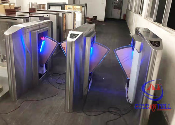 2 Lanes Optical Waist High Turnstile Face Recognition Temperature For Lobby