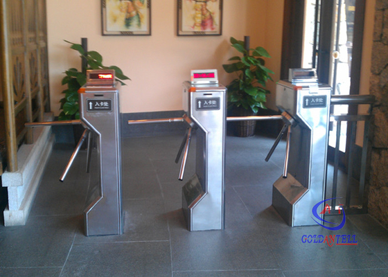 110V / 220V Automatic Mifare Card Tripod Turnstile Gate , IP54 Indoor Outdoor Tripod Turnstile