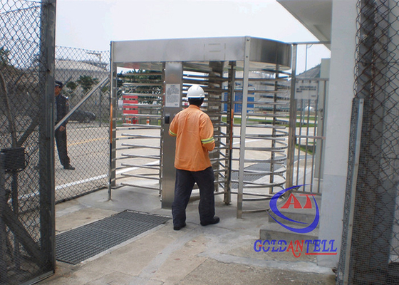 Mifare Card Automatic Full Height Turnstiles Prison / Bank / Construction IP62 50Hz