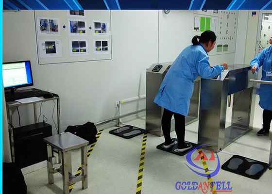 Android ESD Turnstile Gate System 8 Inch Touch Screen Tablet Combo Wrist / Foot Pedal