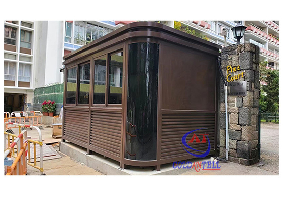 Outdoor High Standard Security Guard Shack Tempered Glass For Parking Lot And Secuiry Office
