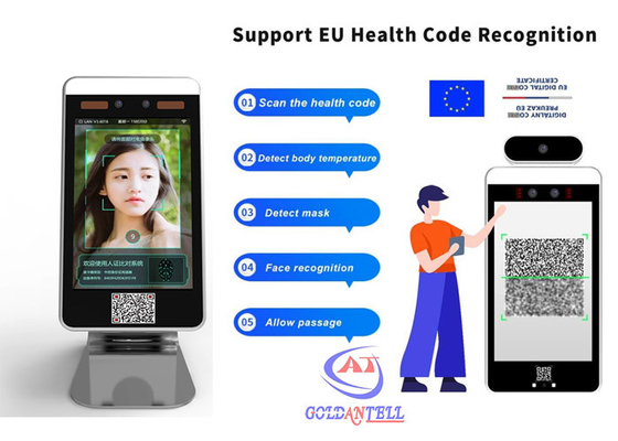 8 Inch Android Facial Recognition Turnstile EU Green QR Code Reader