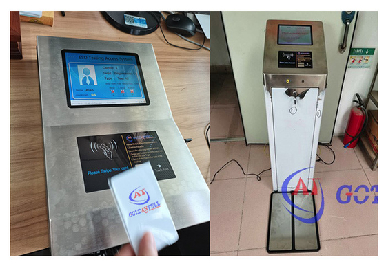 Android ESD Turnstile Gate System 8 Inch Touch Screen Tablet Combo Wrist / Foot Pedal