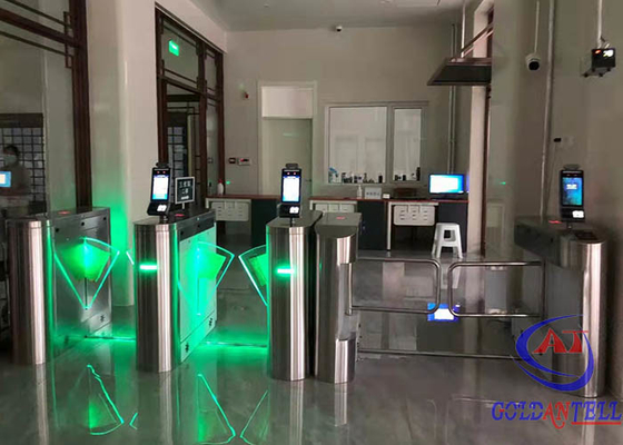 مدخل ذكي لبطاقة RFID رفرف بوابة باب دوار أوتوماتيكي بالكامل للتحكم في وصول المشاة