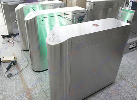Intelligent Flap Turnstile with RFID Interface 304 Grade Stainless Steel IP54 Protection for 30-40 Persons per Minute