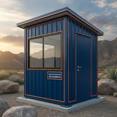 Grade 8.3 Earthquake Proof Security Guard House with IP54 Waterproof Rating and Customizable Color Options