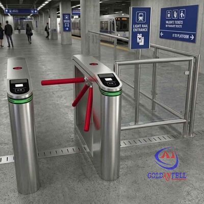 54=Malaysia LRT MRT Tripod Turnstile QR Code RFID Ticketing Access Control for Public Transit and Theme Park SUS304 CE