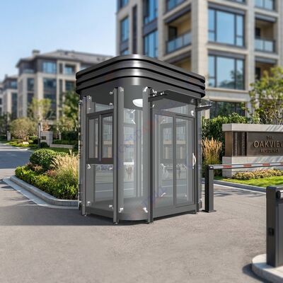 بيت حراسة أمني بدرجة حرارة 30 إلى 60 درجة مئوية مع ألواح مركبة من الفولاذ والألمنيوم والخشب، الوزن التقريبي 200 إلى 500 كيلوجرام