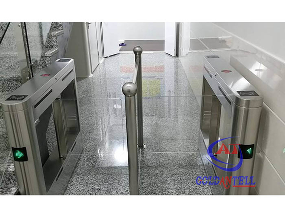 High Class Swing Barrier Gate Two Way Lanes Automatic Card Swipe For Amusement Park
